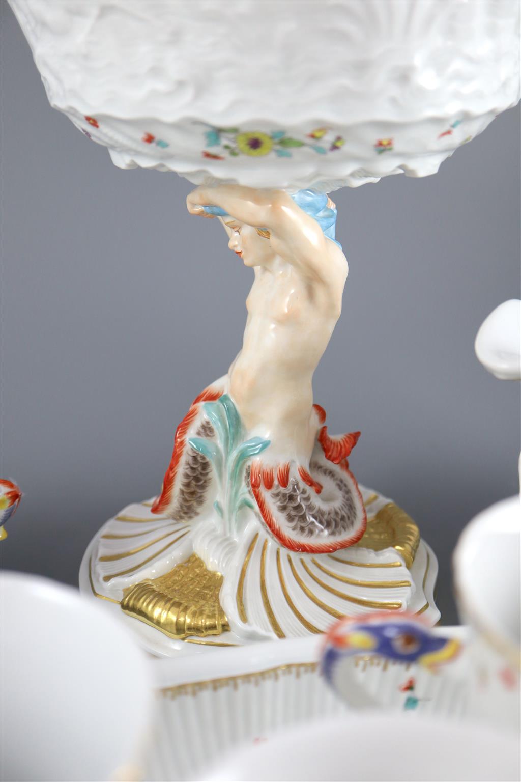 A group of modern Meissen copies of the Swan service, post-war,